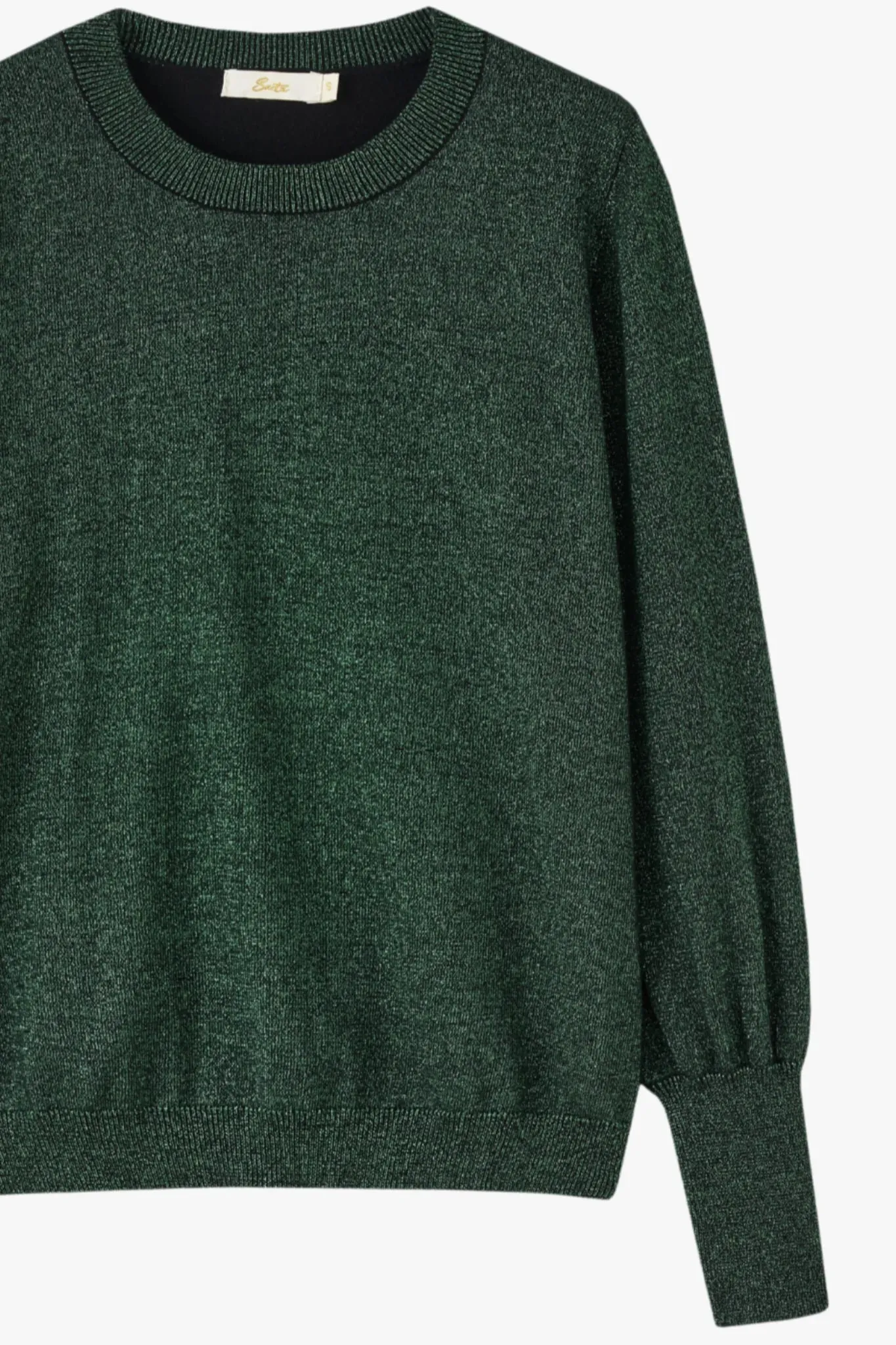 Penny Balloon Sleeve Jumper - Green Glitter