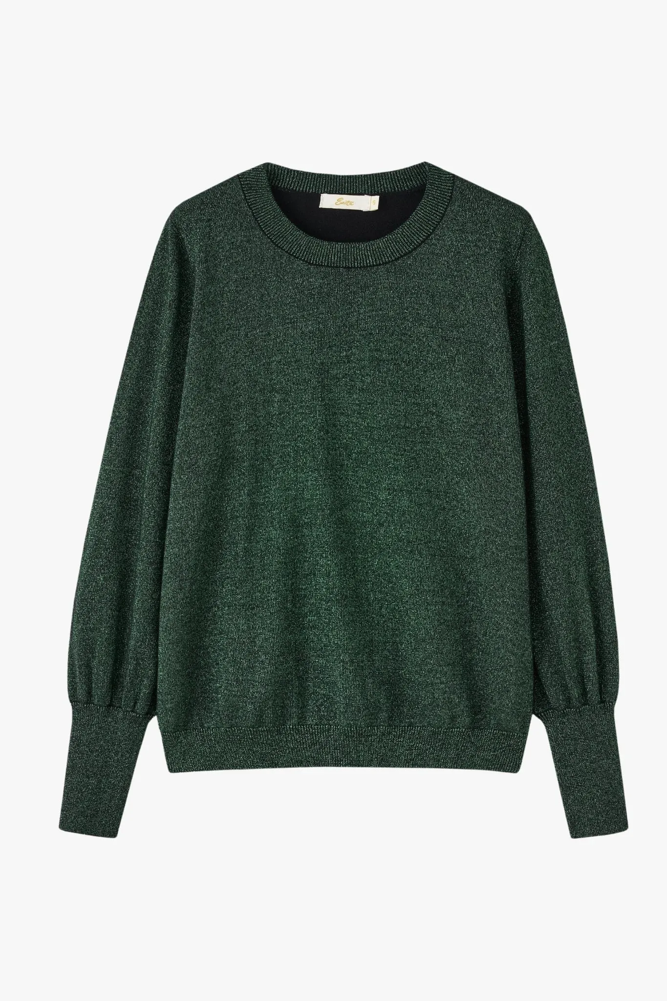 Penny Balloon Sleeve Jumper - Green Glitter