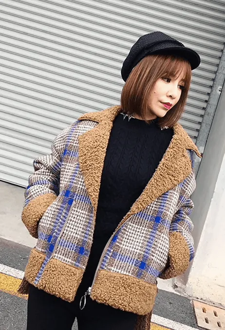 PLAID & PLAYFUL WOOL BLEND COAT