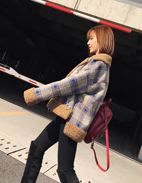 PLAID & PLAYFUL WOOL BLEND COAT