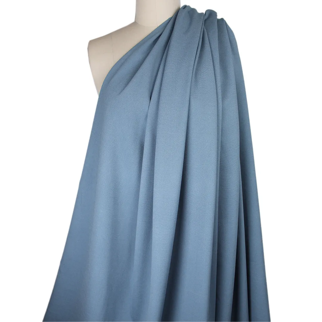 premium rayon blend ponte - heather blue