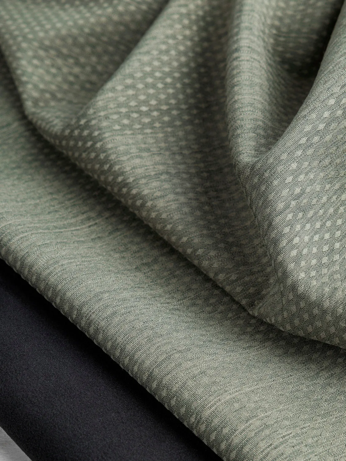 Recycled Fleeceback Softshell Deadstock - Sage Green