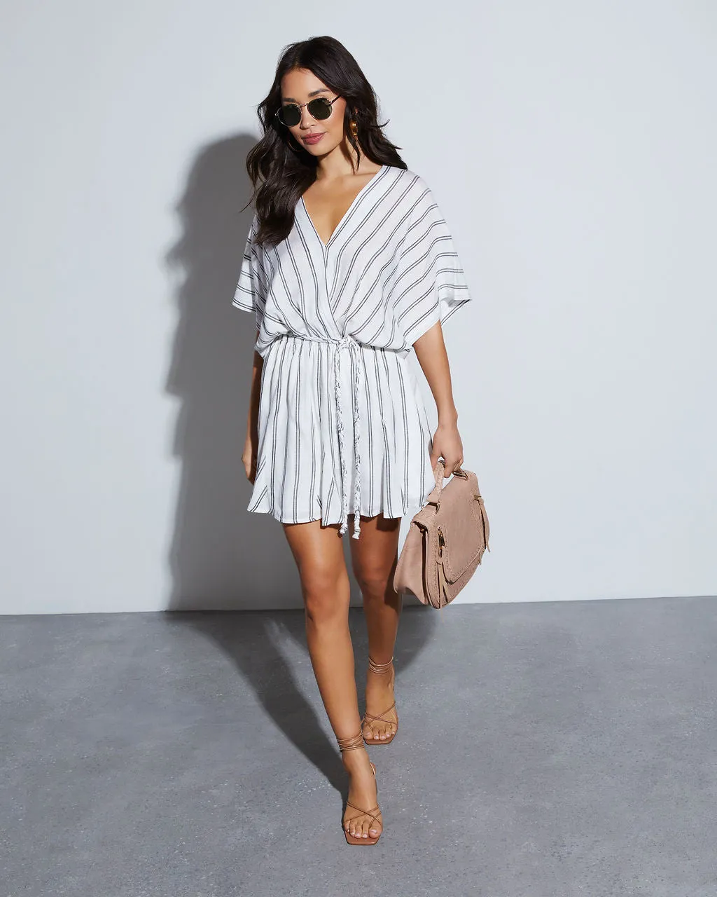 Rory Striped Tie Waist Mini Dress