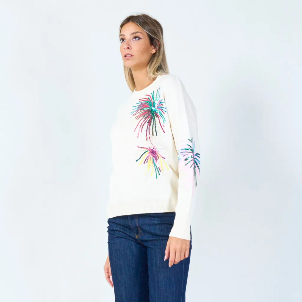 Sequin firework sweater wholesale