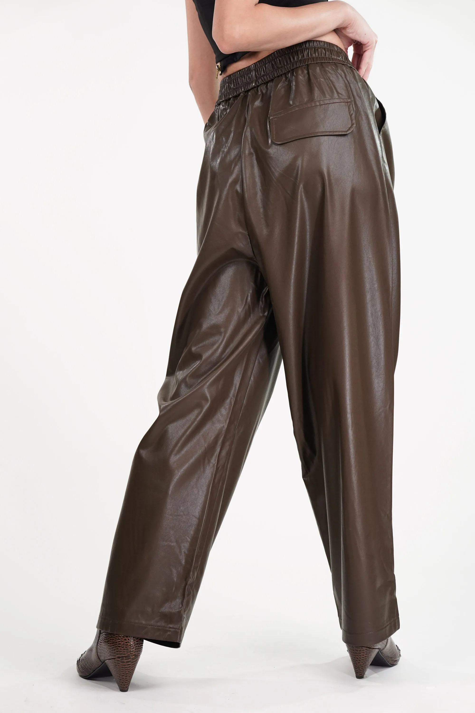 Sleek Brown Faux Leather pants