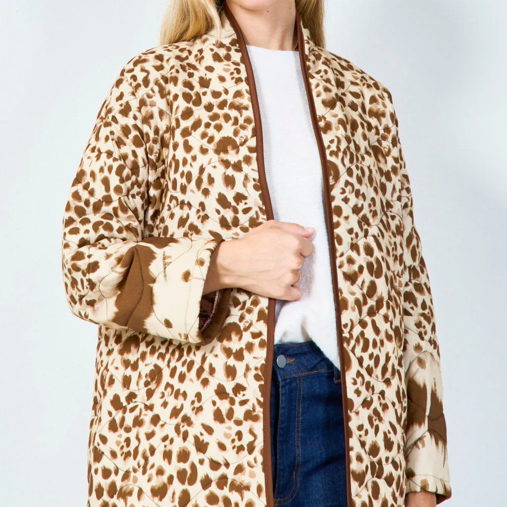 Stylish animal print long jacket wholesale