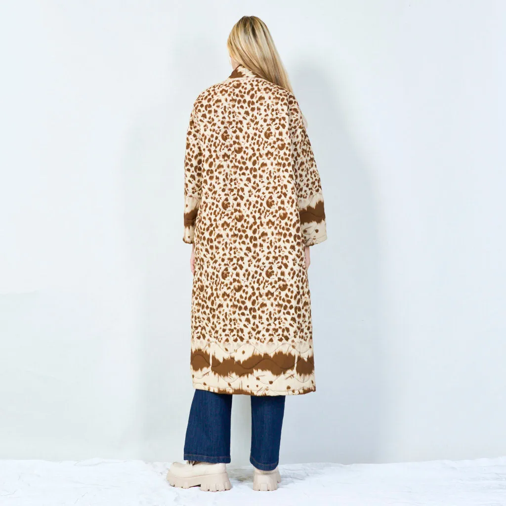 Stylish animal print long jacket wholesale