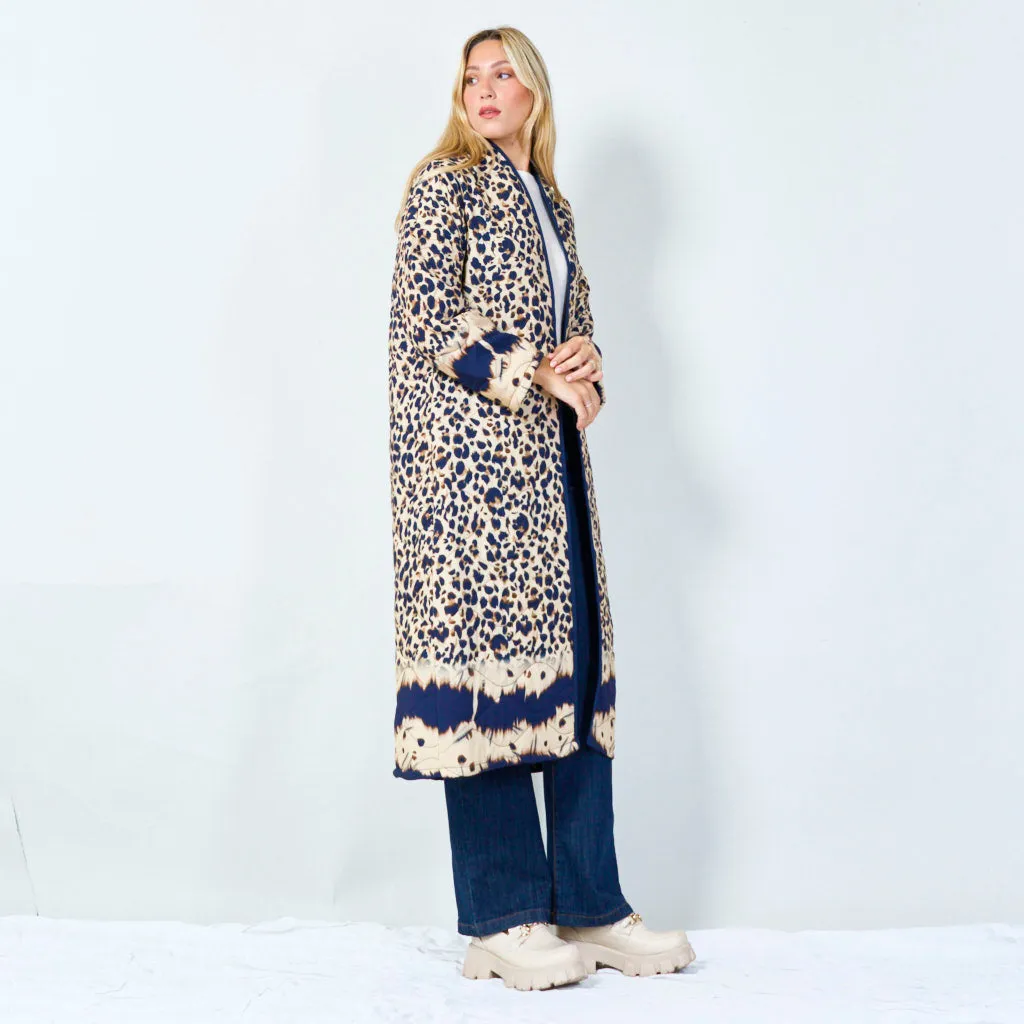 Stylish animal print long jacket wholesale