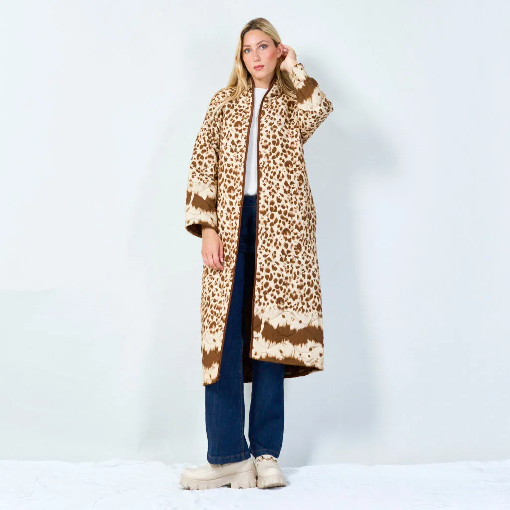 Stylish animal print long jacket wholesale