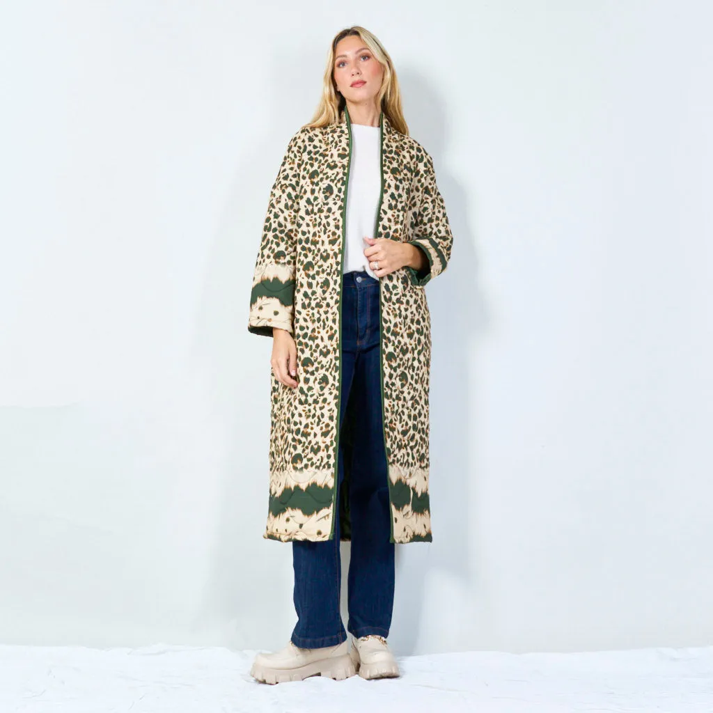 Stylish animal print long jacket wholesale