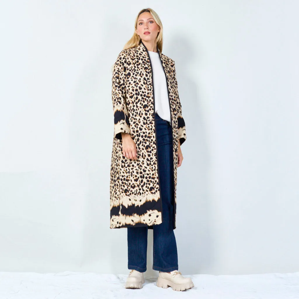 Stylish animal print long jacket wholesale