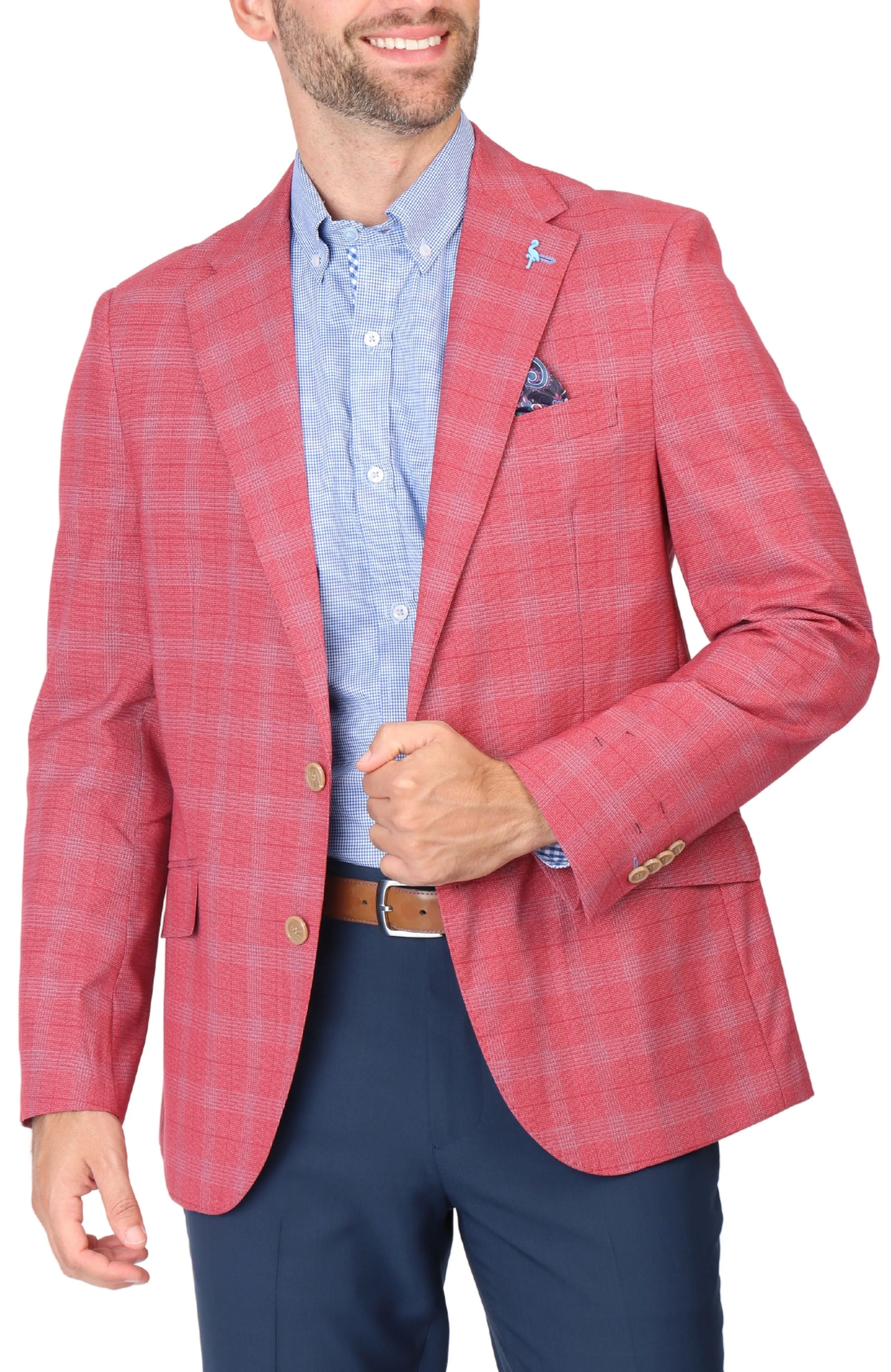 Sunwashed Red Signature Glen Plaid Sport Coat