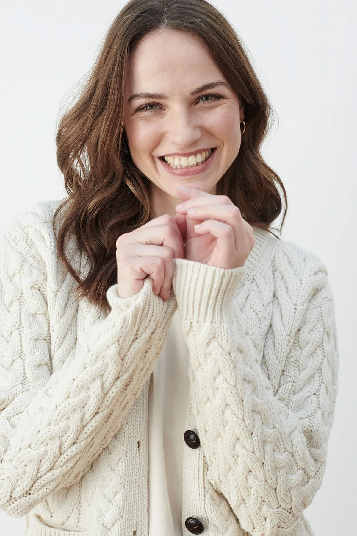 Super Soft Merino Wool Cardigan in Cream