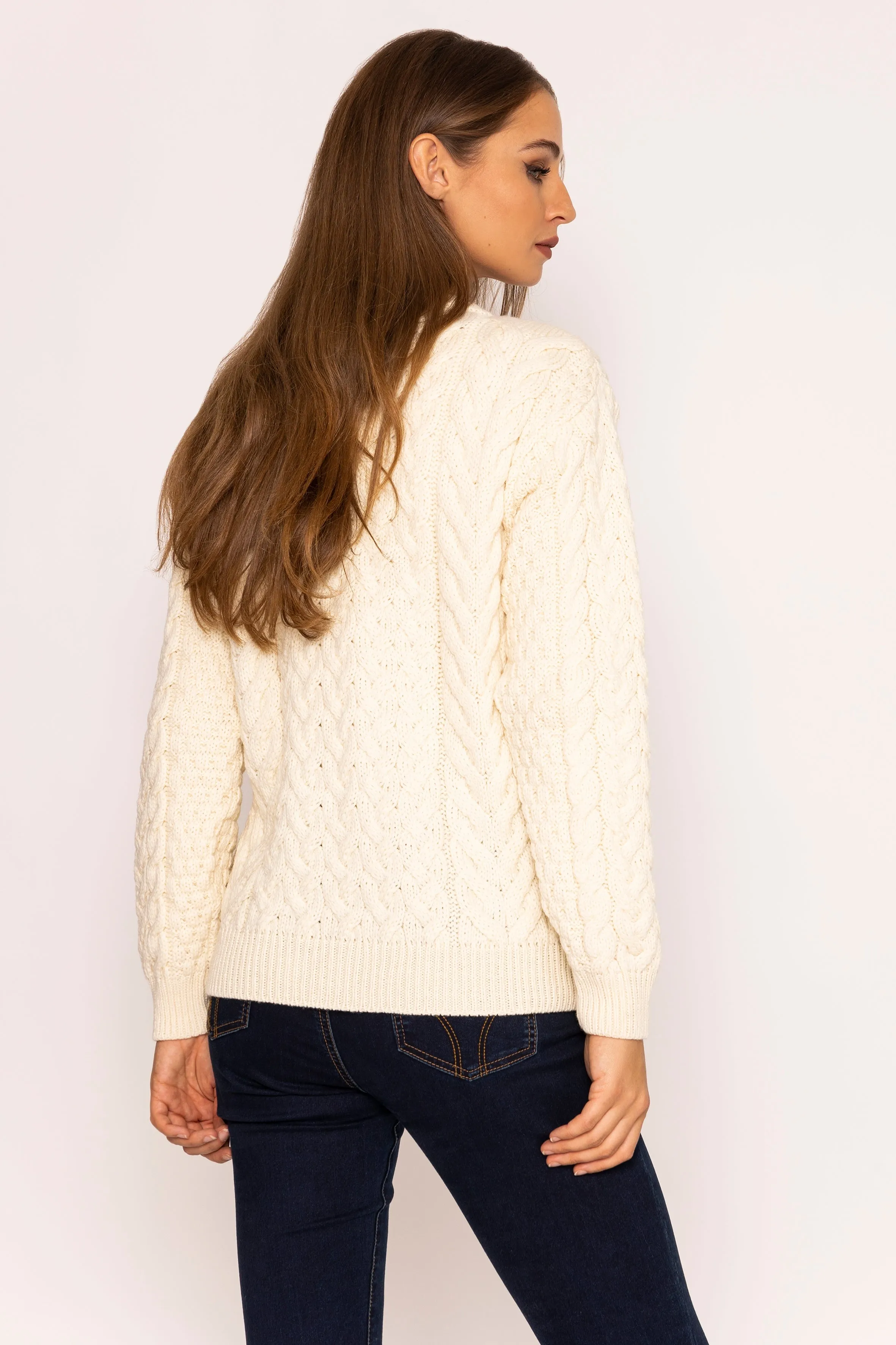 Super Soft Merino Wool Cardigan in Cream