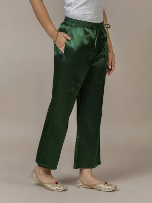 Swara x Tyohaar | Emerald Green Mashru Silk Pants