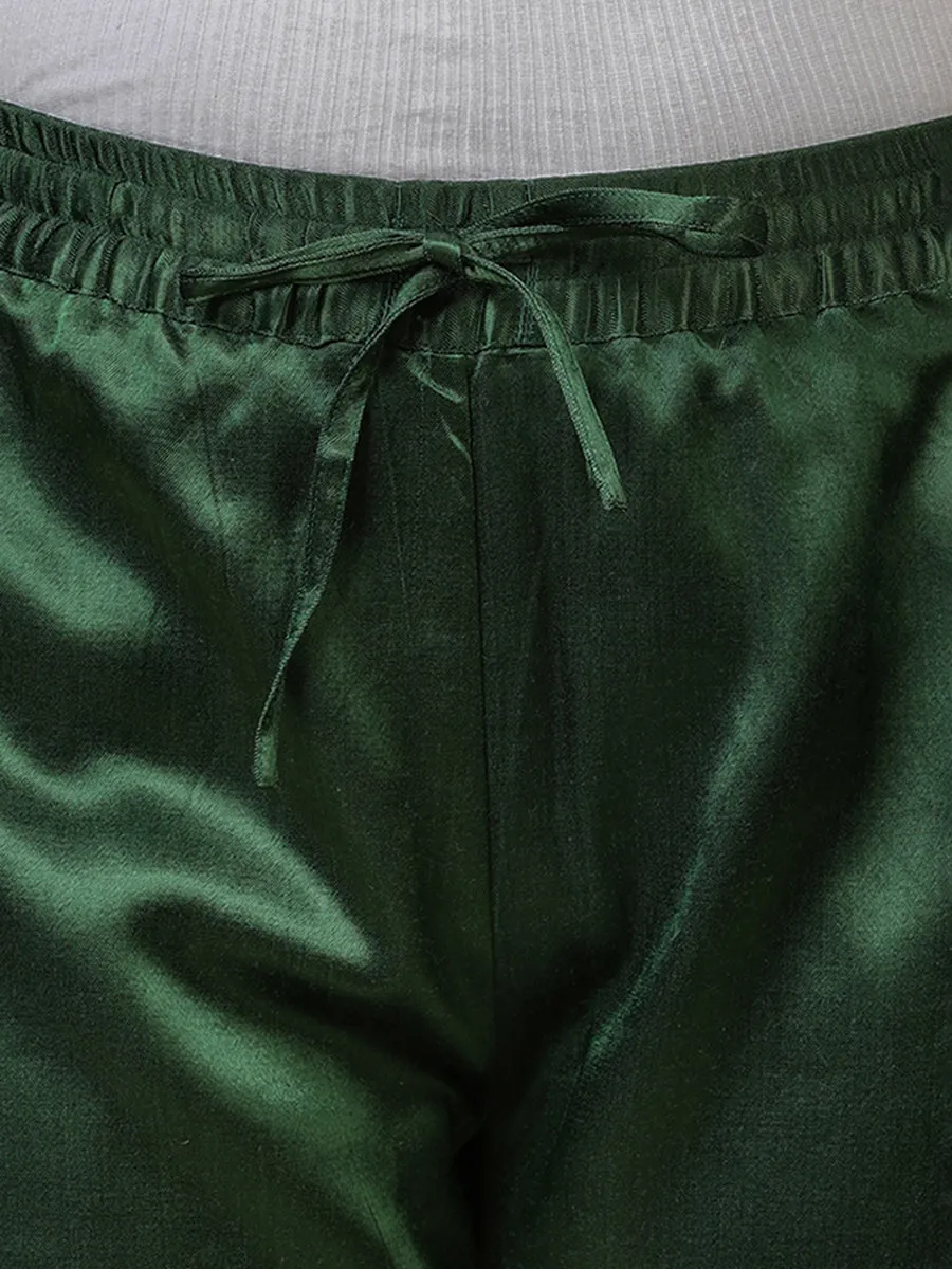 Swara x Tyohaar | Emerald Green Mashru Silk Pants