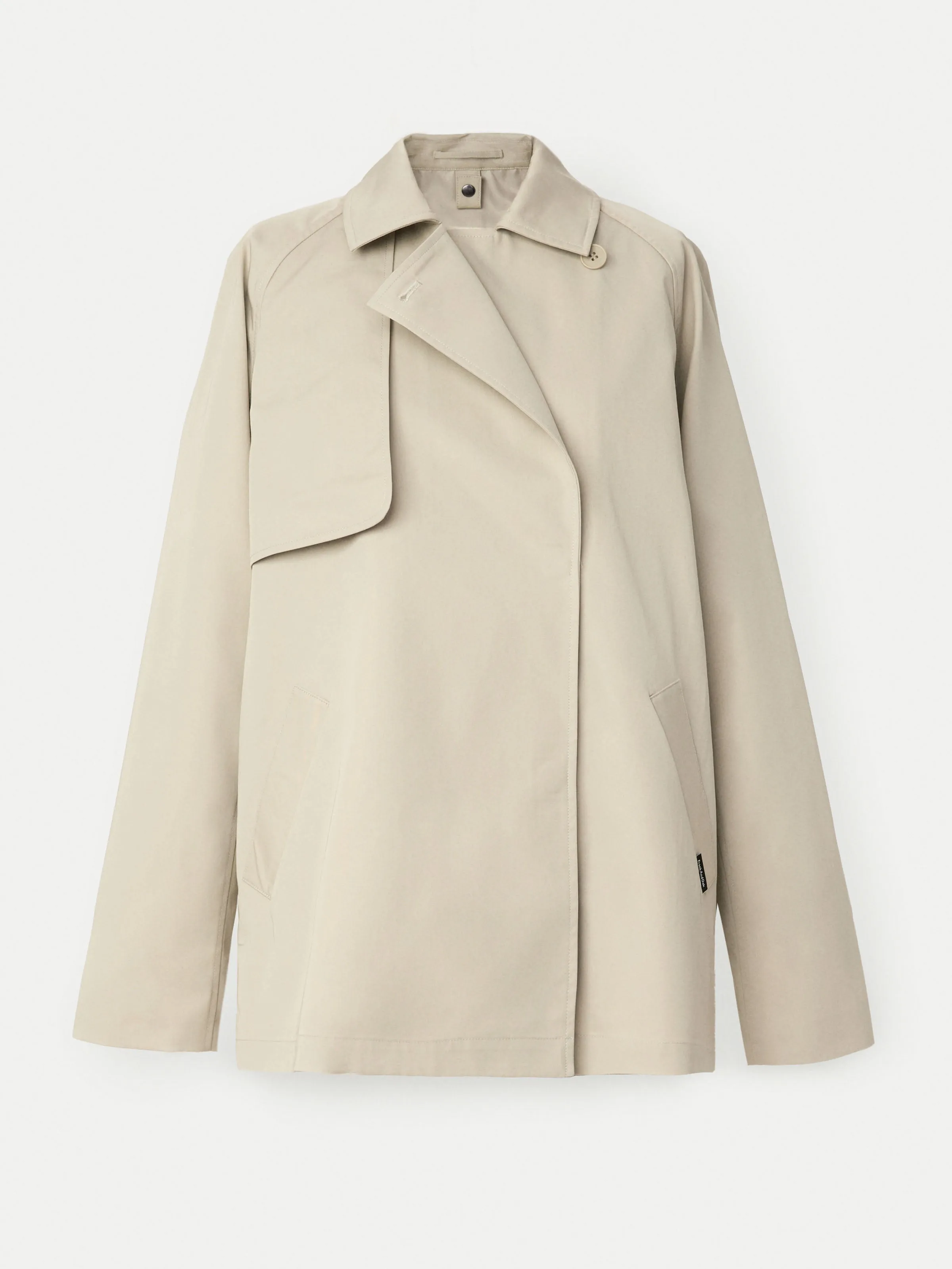 The Cropped Trench Coat in Light Beige