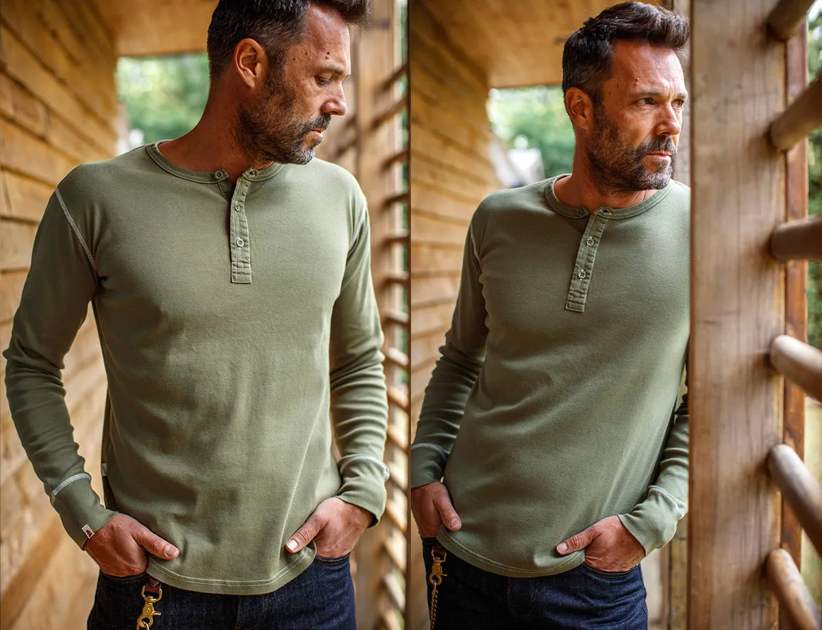 The New Elder Henley Shirt Army Green