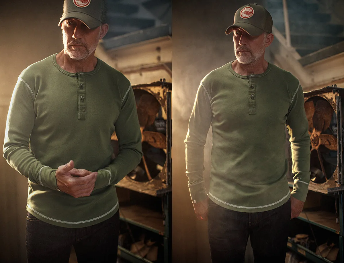 The New Elder Henley Shirt Army Green