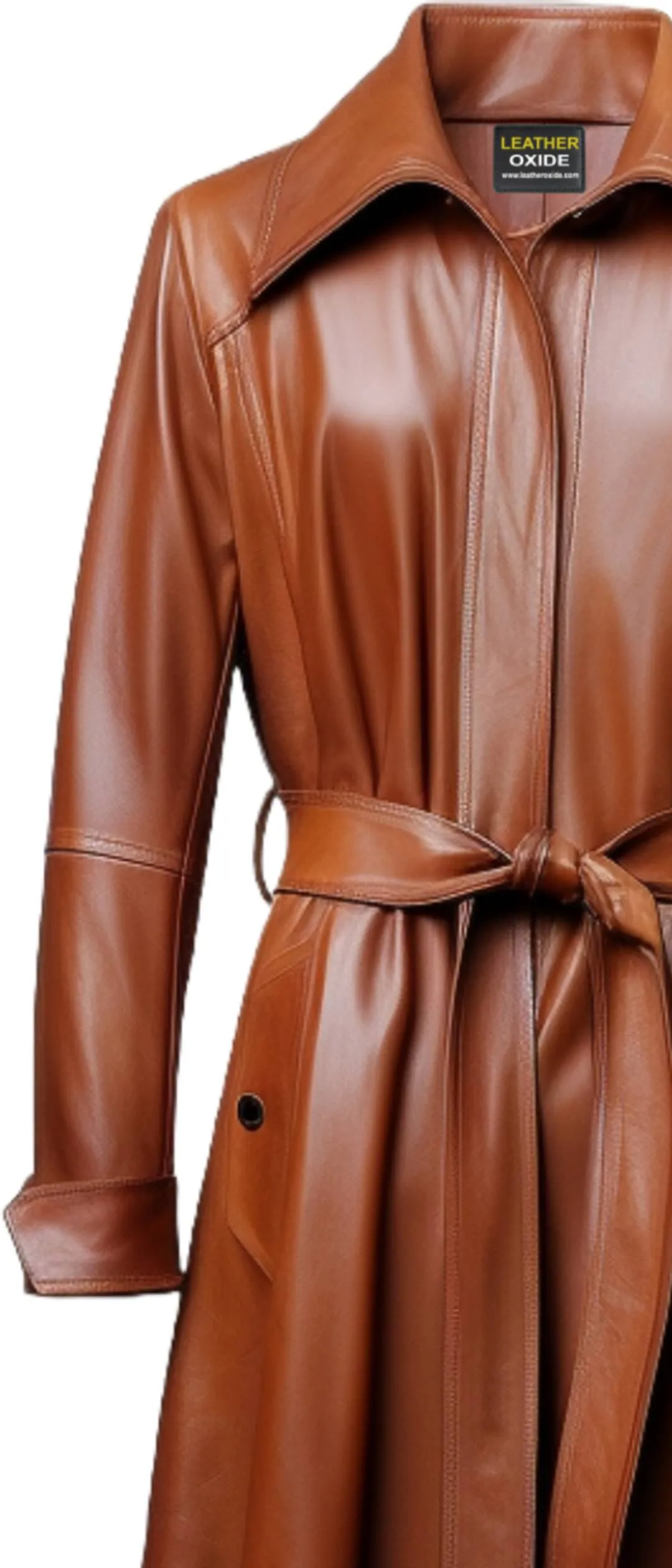 Women Tan Brown Leather Coat - Stylish Brown Leather Coat